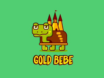 Gold Bebe castle children logo store turtle