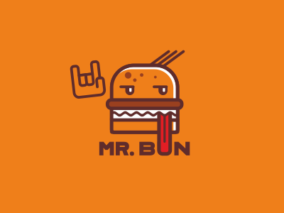 Mr Bun burger cafe logo