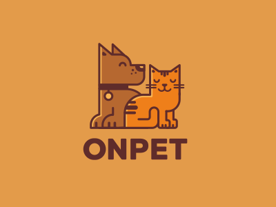 Onpet animal cat dog logo pet