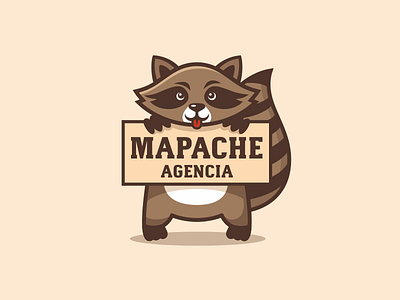 Mapache agency animal logo mapache raccoon sale smile web