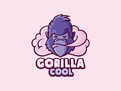 Gorilla Cool character gorilla logo mascote sale shop smoke vape
