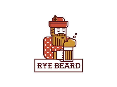 Rye beard bar beard beer brewery character dot logo man mascot polka pub rye