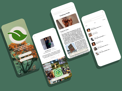 Environmental Activist Social Media App app dailyui design graphic design login logo messages signup social socialmedia ui uidesign