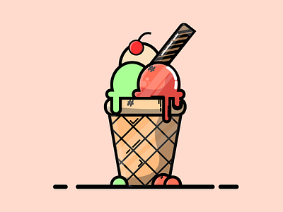 Ice Cream branding design graphic design icon illustration vector