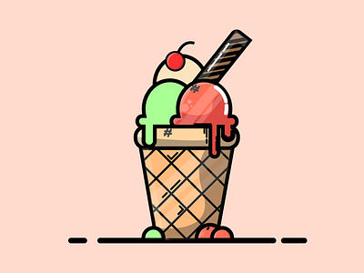 Ice Cream branding design graphic design icon illustration vector