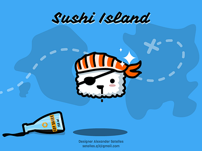 Sushi Treasure creative cute food funny icon illustration sushi