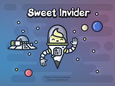 Sweet Invider creative cute food funny ice cream icon illustration