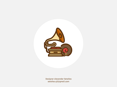 Nostalgia boombox icon ;D creative curl gramaphone icon vintage