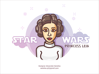 Princess Leia 2d female girl illustration leia line-art princess leia star wars character
