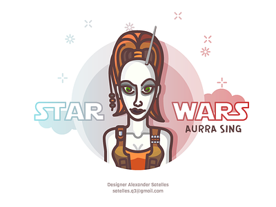 Aurra Sing 2d aurra sing female girl illustration line-art star wars character