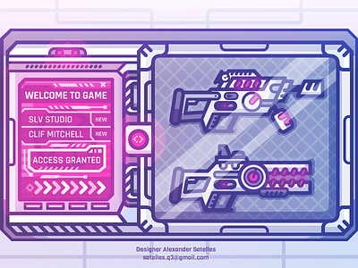 Welcome to Dribbble, Rookies! 2d armory dribbble gamification illustration sci fi weapons