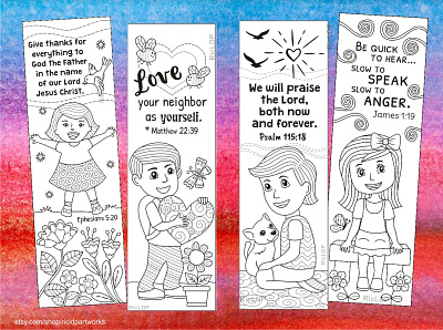 Bible Bookmarks with Kids Images bible bookmarks bible kids cartoon kids coloring markers cute kids diy printable