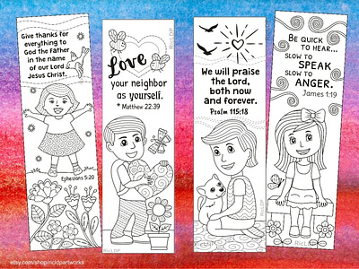 Bible Bookmarks with Kids Images