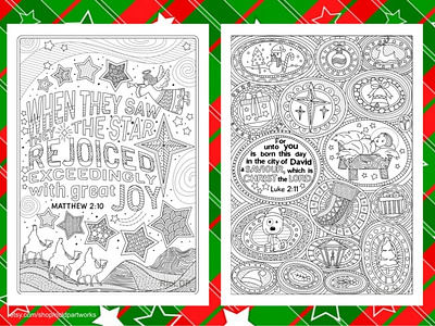 Two Christmas Coloring Pages angel coloring baby jesus christmas coloring printable pages xmas coloring zendoodle zentangle arts