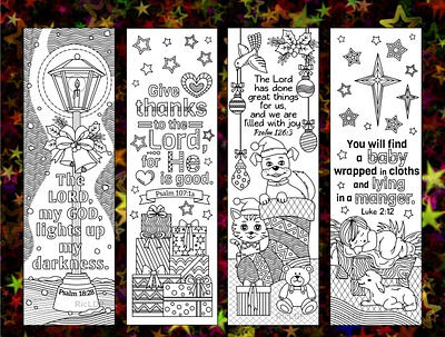 Christmas Coloring Bookmarks with Bible Verses bibleverses christmasbookmarks coloringbookmarks scripturearts xmasmarkers yuletidecoloring