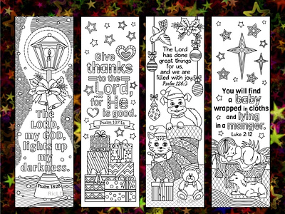 Christmas Coloring Bookmarks with Bible Verses bibleverses christmasbookmarks coloringbookmarks scripturearts xmasmarkers yuletidecoloring