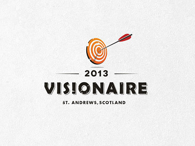 Visionaire branding corporate identity logo orange retro target visionaire