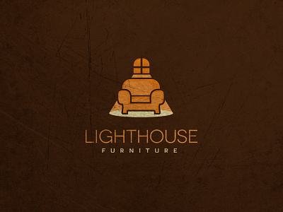 Lighthouse Furniture armchair branding brown corporate couch furniture illustrator lighthouse logo simple