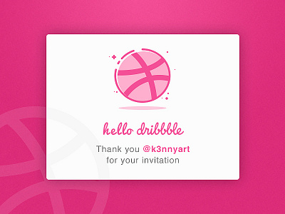 Dribbble First Shot ball card dribbble dribble first shot hello invitation lineart material planet star thank you