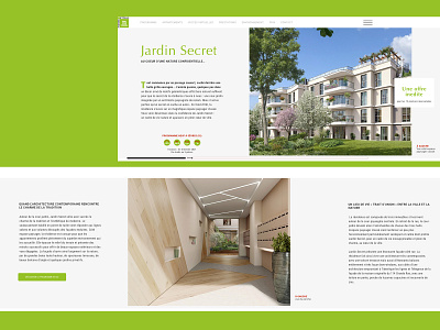Realestate website horizontal scroll - 3/5 architecture ecommerce green horizontal scroll realestate webdesign website