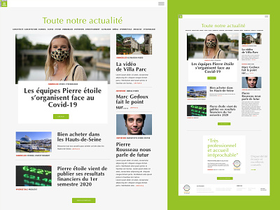 NEWS FEED DESIGN green newsfeed realestate webdesign website