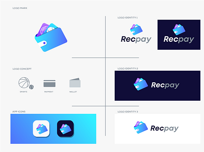 Recpay Logo app branding design icon logo vector