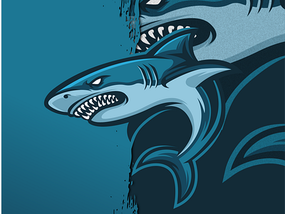 Shark branding design gaming graphic design icon logo shark sport sports vector