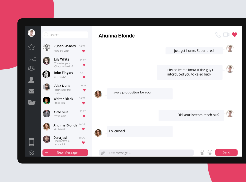Direct messaging page by Deji Adesokan on Dribbble