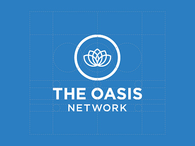 The Oasis Network Logo + Grid balance brand flower geometric identity linework lotus mark wordmark