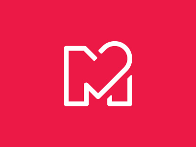My Healthcare Mark brand heart icon identity logo m mark medical red type white