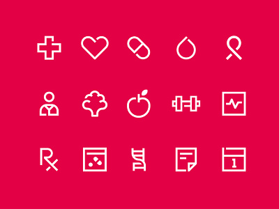 My Healthcare Icon Set branding care health healthcare hospital medication red ribbon water