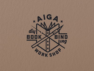 AIGA Book Binding Workshop aiga badge binding book craft hand indy knife logo paper print skills