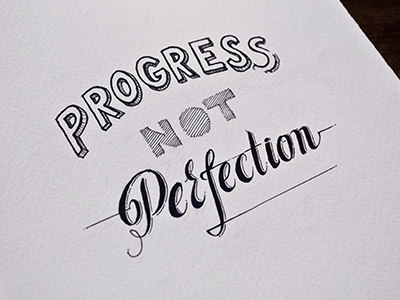 Progress not perfection illustration lettering progress