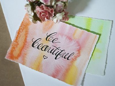 Be beautiful lettering beautiful calligraphy lettering watercolor