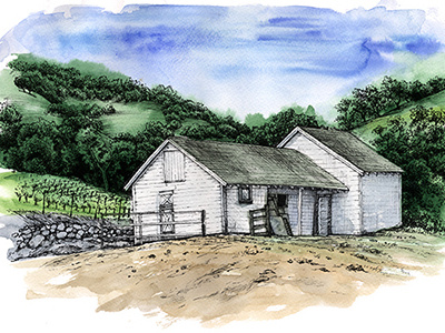 House illustration barn drawing house illustration ink watercolor