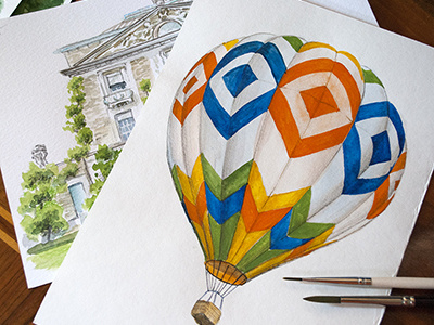 Watercolor illustrations balloon colorful illustrations inspiration watercolor