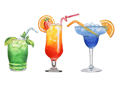 Cocktails illustrations cocktail cocktails illustration watercolor