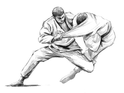 Jiu-Jitsu illustration black illustration ink jiu jitsu martial art watercolor white