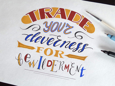 Lettering bewilderment cleverness colors lettering trade