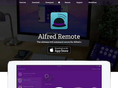 Alfred Remote alfred app web design