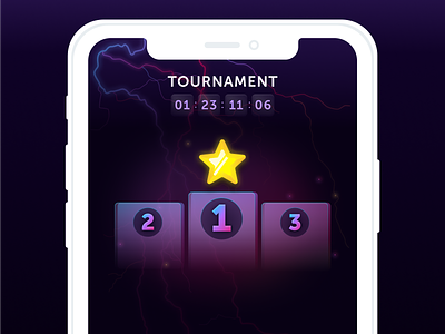 Graphic of a Winner's Podium in Word Blitz app artwork design game graphicdesignui illustration interface lotum minimal play sketch star tournament ui vector
