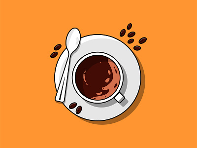 Coffee Cup beans cartoon cofffee colorful cup design flat flat design graphic design illustration morning tea vector
