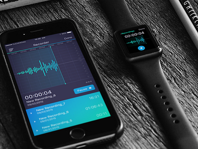 Voice Recorder UI for iOS app apps ios iphone iwatch microphone rec record recorder ui ux voice