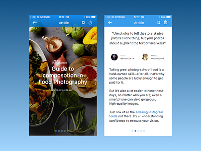 Article Design for Mobile Blog App