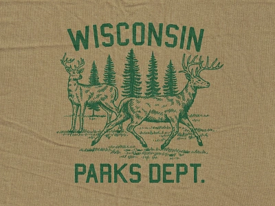 Wisconsin Parks Dept. branding branding design deer design graphic design illustration parks dept retro travis pietsch tshirt vintage wiconsin woodcut