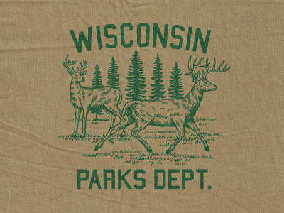 Wisconsin Parks Dept. branding branding design deer design graphic design illustration parks dept retro travis pietsch tshirt vintage wiconsin woodcut