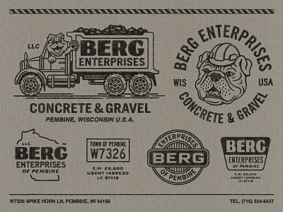 Berg Enterprises badge branding design graphic design illustration logo retro travis pietsch vintage woodcut