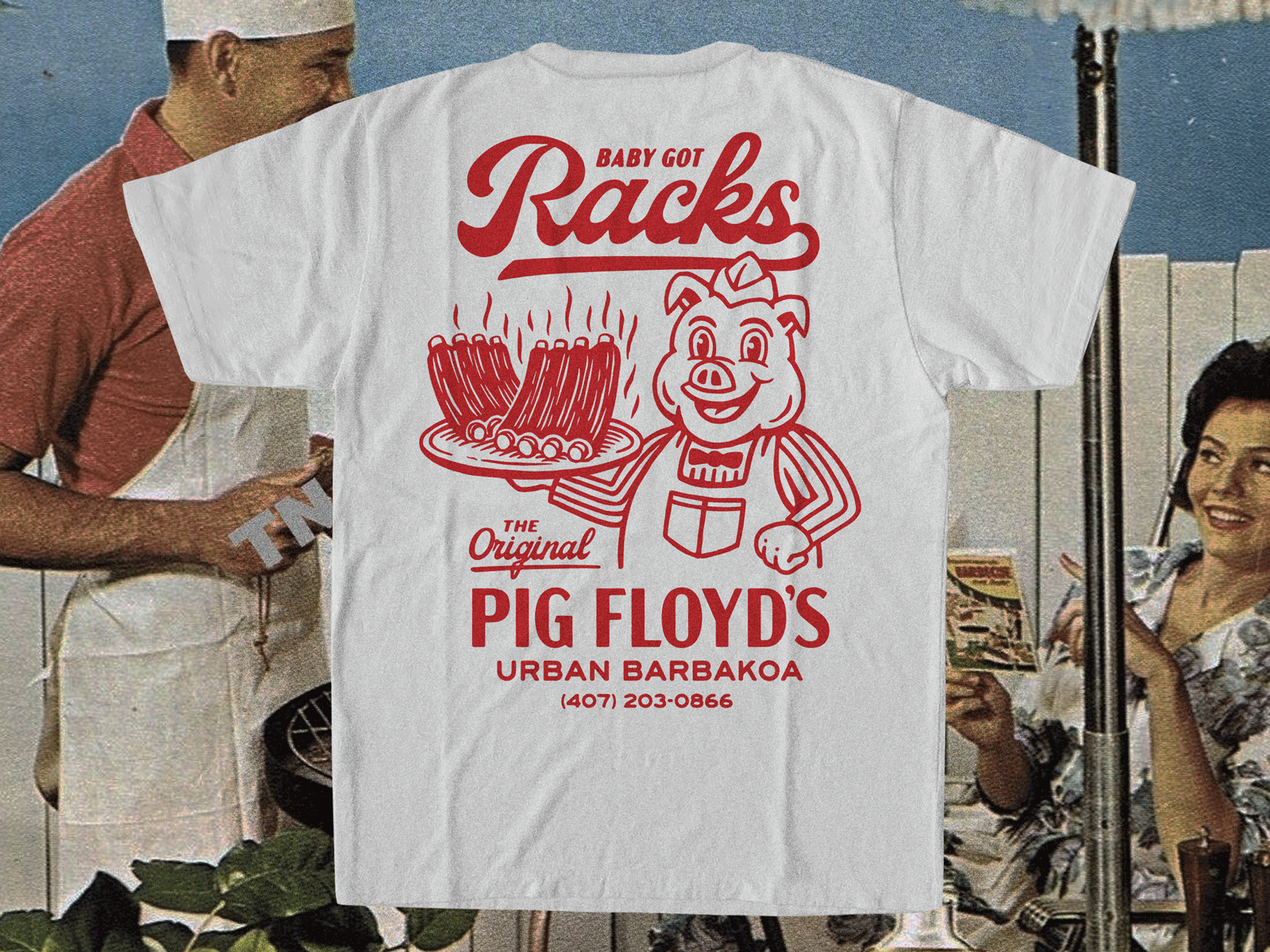 PigFloyds T-Shirt Design badge bbq branding design graphic design illustration logo retro tee shirt travis pietsch tshirt vintage woodcut