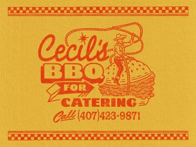 Cecil's Brand Elements (4/4) badge branding catering cowboy design graphic design illustration logo resturant retro sandwich travis pietsch vintage western woodcut