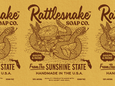 Rattlesnake Soap Co. badge branding design etching graphic design illustration logo rattlesnake retro snake soap travis pietsch tshirt typogaphy vintage woodcut